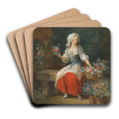 A flower seller by Jean-Frdric Schall Art Drink Coaster set