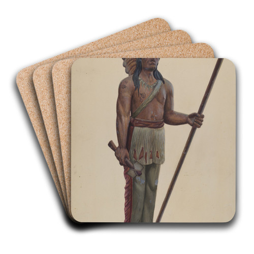 Cigar Store Indian by Chris Makrenos Art Drink Coaster set