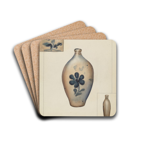 Flask by Alvin Shiren Drink Coasters - set of 4 Flask by Alvin Shiren Drink Coasters - set of 4