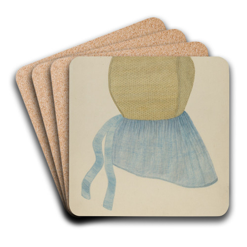 Shaker Straw Bonnet by Mona Brown Art Drink Coaster set