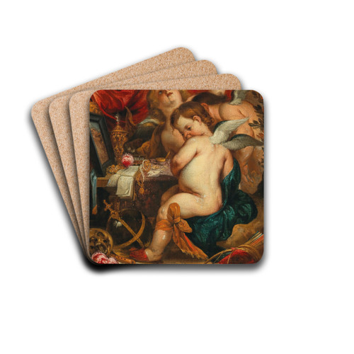 A Vanitas with putti by Frans Wouters Drink Coasters - set of 4 A Vanitas with putti by Frans Wouters Drink Coasters - set of 4