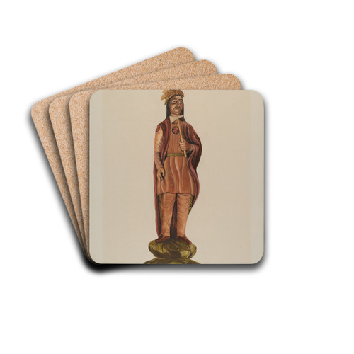 Cigar Store Indian by Einar Heiberg Drink Coasters - set of 4