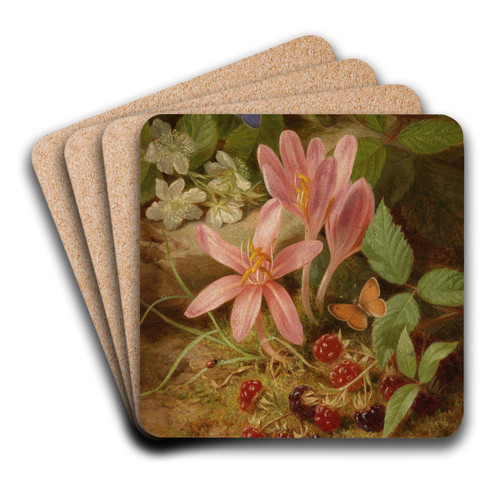 Herbstblume mit Brombeeren by Josef Lauer Art Drink Coaster set