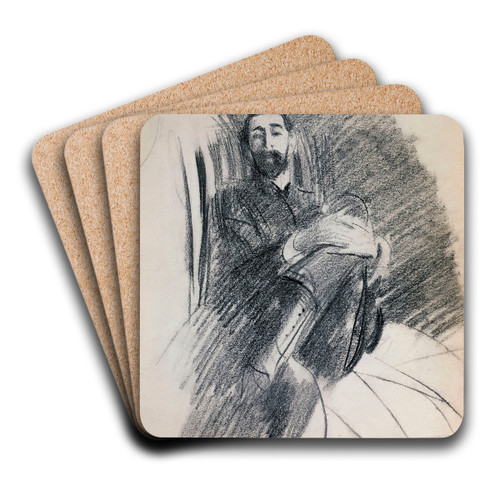 Homme assis by Giovanni Boldini Art Drink Coaster set Homme assis by Giovanni Boldini Art Drink Coaster set