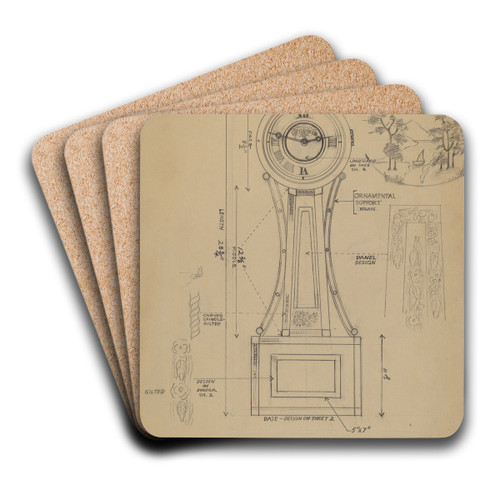 Banjo Clock by American 20th Century Art Drink Coaster set