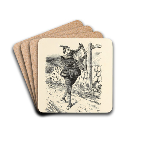The Minstrel Boy by Sir John Tenniel Drink Coasters - set of 4