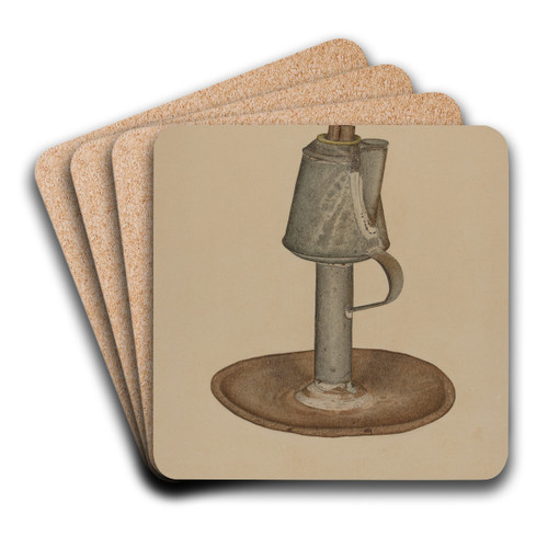 Camphene Lamp by LeRoy Griffith Art Drink Coaster set