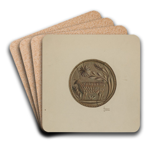 Pa. German Butter Mold by Albert Levone Art Drink Coaster set