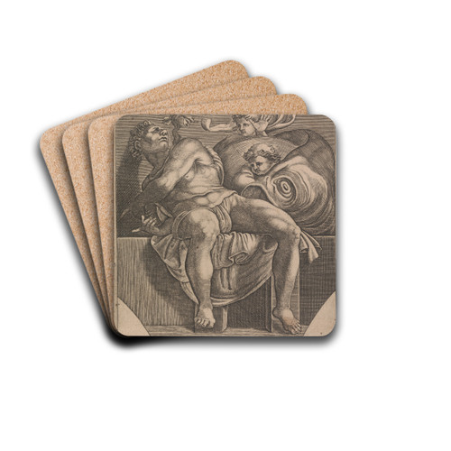 The Prophet Jonah by Adamo Scultori Drink Coasters - set of 4