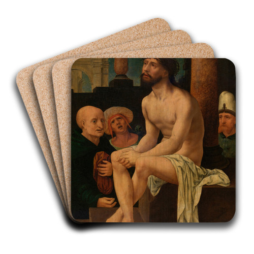 Christ Sitting on the Cold Stone by Jan Gossaert Art Drink Coaster set