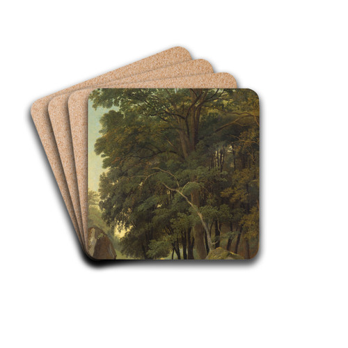 A Wooded Landscape by Ramsay Richard Reinagle Drink Coasters - set of 4