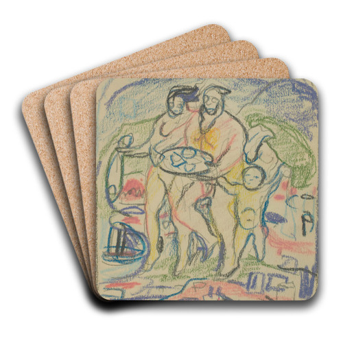 Untitled 10 by Edvard Munch Art Drink Coaster set