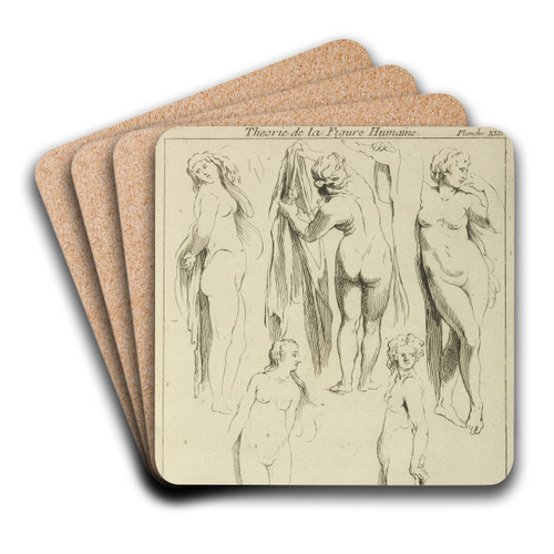 Studies of standing female nudes and a pair of feet by Peter Paul Rubens Art Drink Coaster set