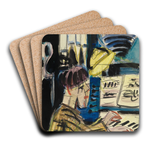 Orgelspieler by Ernst Ludwig Kirchner Art Drink Coaster set