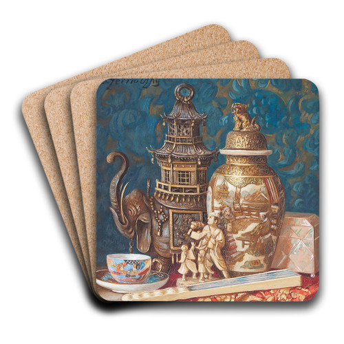 Stillleben Mit Asiatika by Ernst Czernotzky Art Drink Coaster set Stillleben Mit Asiatika by Ernst Czernotzky Art Drink Coaster set