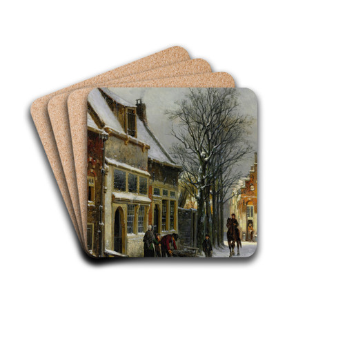 A View Of Haarlem by Cornelis Springer Drink Coasters - set of 4