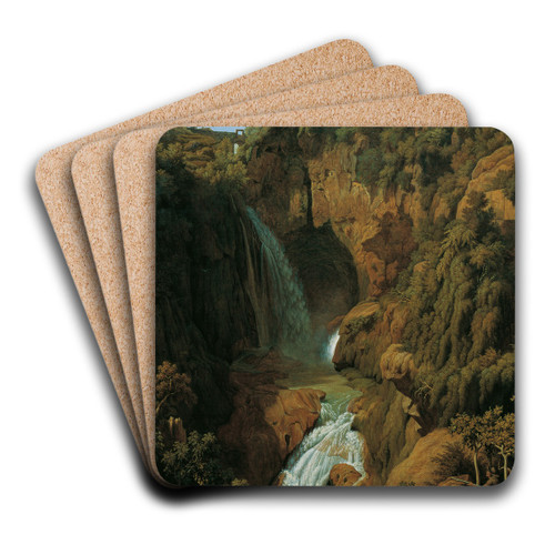 Die Neptungrotte (Wasserfall bei Tivoli) by Johann Martin von Rohden Art Drink Coaster set