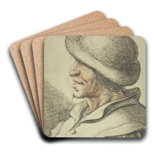Bust of a peasant in left profile by Esaias van de Velde Art Drink Coaster set