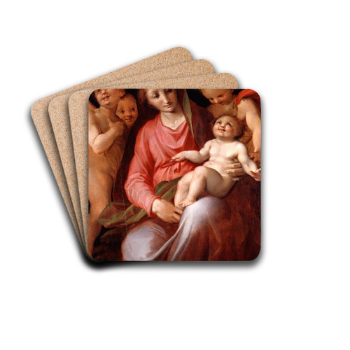 Madonna And Child With Infant St John by Tommaso d'Antonio Manzuoli Drink Coasters - set of 4