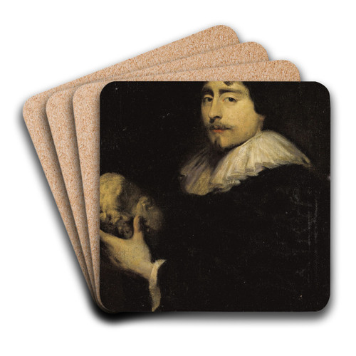 Portrait of an Antiquarian by Dutch School Art Drink Coaster set