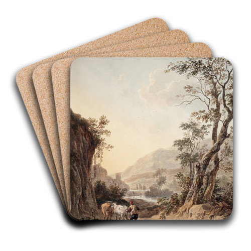 Italianisierende Landschaft mit einem Hirten by Jacob van Strij Art Drink Coaster set