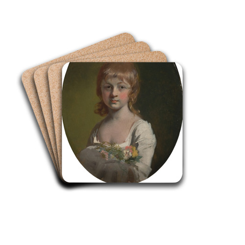 Girl with a Bouquet of Flowers by Henry Walton Drink Coasters - set of 4