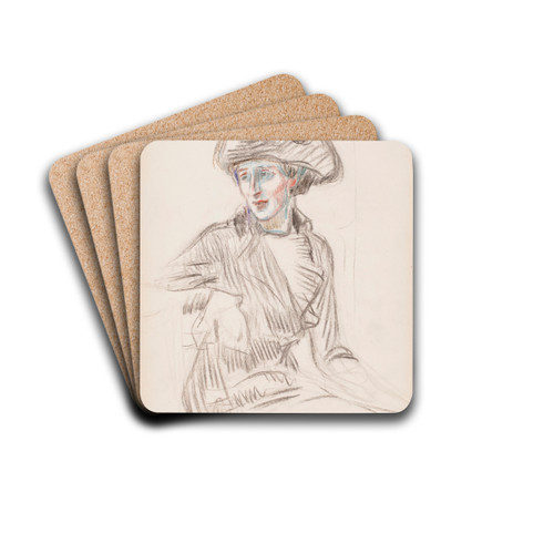 Rouva Anni Lagerborg by Magnus Enckell Drink Coasters - set of 4