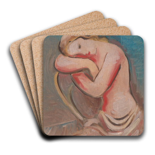 Seated Model by Mikul Galanda Art Drink Coaster set Seated Model by Mikul Galanda Art Drink Coaster set