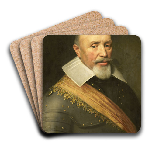 Portrait of an Officer by Jan Anthonisz van Ravesteyn Art Drink Coaster set