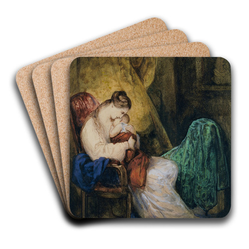 Mother and Child by Ary Scheffer Art Drink Coaster set