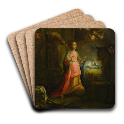 The Nativity Scene by After Federico Barocci Art Drink Coaster set