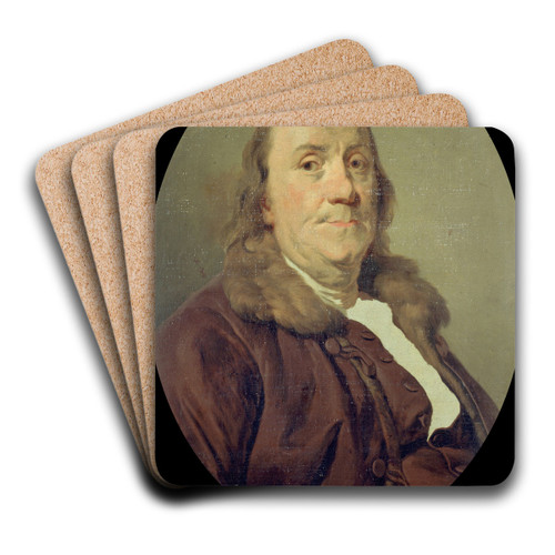 Benjamin Franklin (1706-1790) by Joseph Siffred Duplessis Art Drink Coaster set Benjamin Franklin (1706-1790) by Joseph Siffred Duplessis Art Drink Coaster set