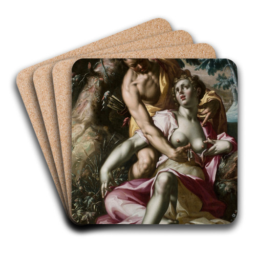 Cephalus and Procris (The Death of Procris) by Joachim Wtewael Art Drink Coaster set