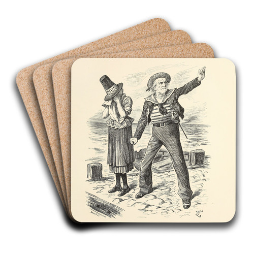 William! ahoy! by Sir John Tenniel Art Drink Coaster set