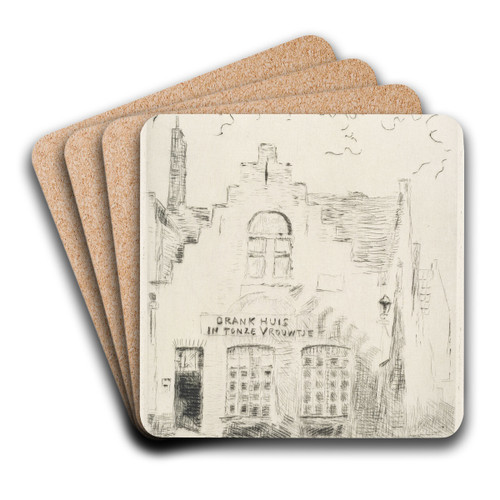 The Shadow on the House by James Ensor Art Drink Coaster set The Shadow on the House by James Ensor Art Drink Coaster set