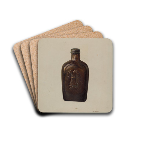 Whiskey Flask by Alf Bruseth Drink Coasters - set of 4 Whiskey Flask by Alf Bruseth Drink Coasters - set of 4