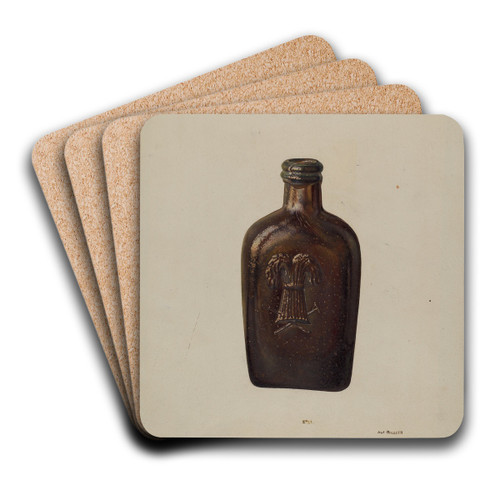 Whiskey Flask by Alf Bruseth Art Drink Coaster set Whiskey Flask by Alf Bruseth Art Drink Coaster set