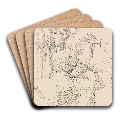 Gruppe pointilliert by Oskar Schlemmer Art Drink Coaster set