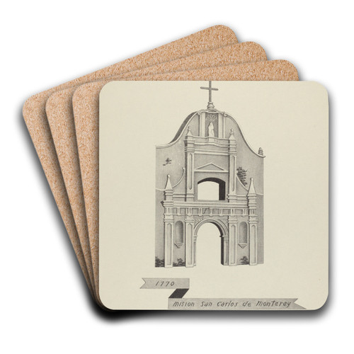 Mision San Carlos de Monterey by James Jones Art Drink Coaster set