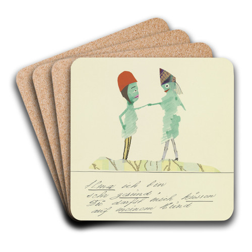 Alma ich bin sehr gesund ' by John Elsas Art Drink Coaster set