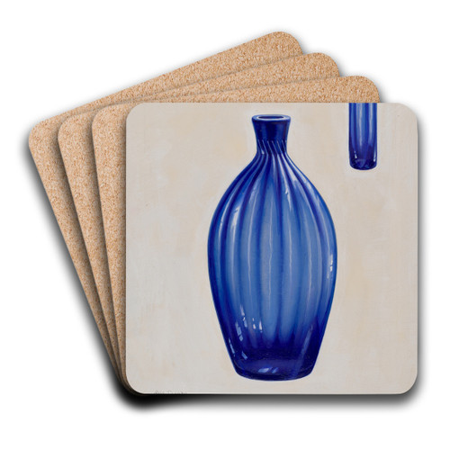 Flask by Charles Caseau Art Drink Coaster set Flask by Charles Caseau Art Drink Coaster set