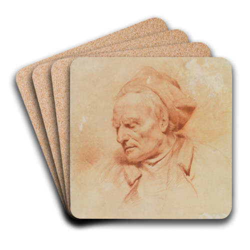 Kopf eines alten Mannes by Jean-Jacques de Boissieu Art Drink Coaster set