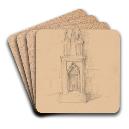 Sketch of the ruins of the castle in Smole by Jzef Simmler Art Drink Coaster set Sketch of the ruins of the castle in Smole by Jzef Simmler Art Drink Coaster set