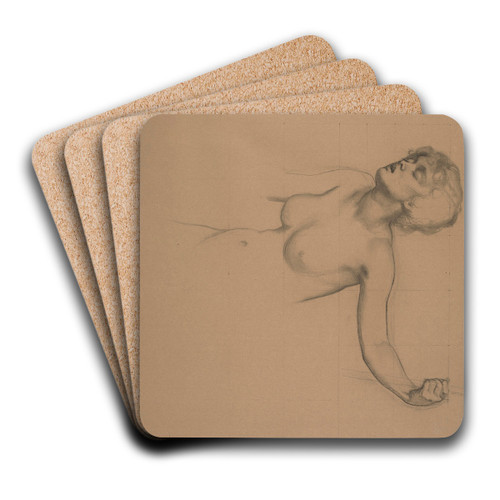 A nude study of a woman by Herbert James Draper Art Drink Coaster set A nude study of a woman by Herbert James Draper Art Drink Coaster set