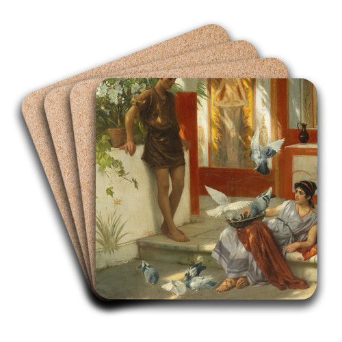 Scene from ancient Rome by Albert Tschautsch Art Drink Coaster set