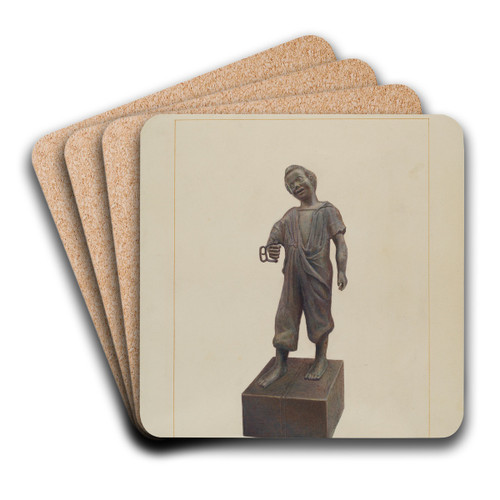 Iron Hitching Post by Samuel Fineman Art Drink Coaster set