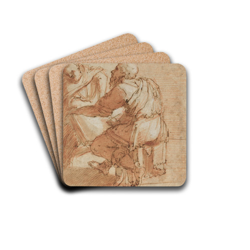 Study for 'The Four Doctors of the Church' by Domenico Beccafumi Drink Coasters - set of 4