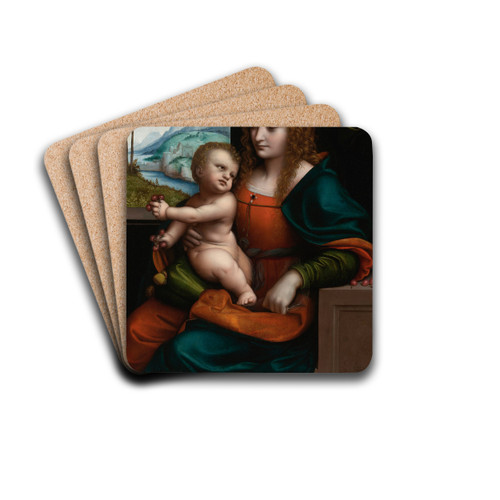 The Virgin And Child By A Window, Madonna Of The Cherries by Giampietrino (Giovanni Pietro Rizzoli) Drink Coasters - set of 4 The Virgin And Child By A Window, Madonna Of The Cherries by Giampietrino (Giovanni Pietro Rizzoli) Drink Coasters - set of 4