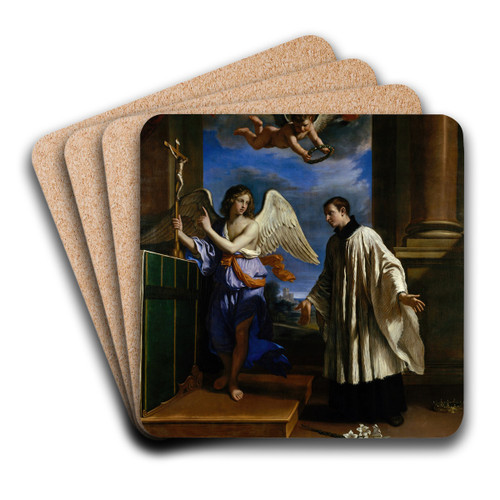 The Vocation of Saint Aloysius (Luigi) Gonzaga by Guercino Art Drink Coaster set