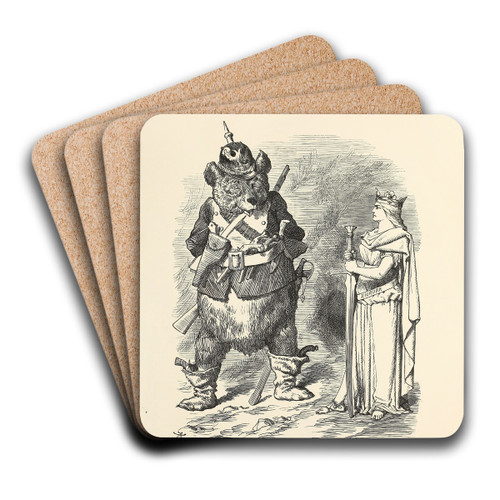 Bear or Bug-Bear by Sir John Tenniel Art Drink Coaster set Bear or Bug-Bear by Sir John Tenniel Art Drink Coaster set